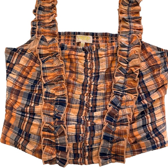 Anthropologie woman’s Verb plaid corset crop top 🌼🌺 - Picture 4 of 7